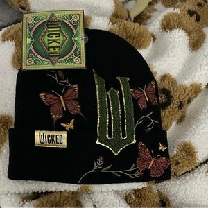 Wicked Black Embroidered Beanie